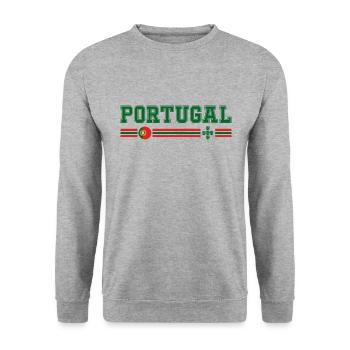 PORTUGAL drapeau et emblème du Portugal. Supporter - Sweat-shirt Unisexe - gris chiné - Devant - Alina (178cm) & Michal (187cm)