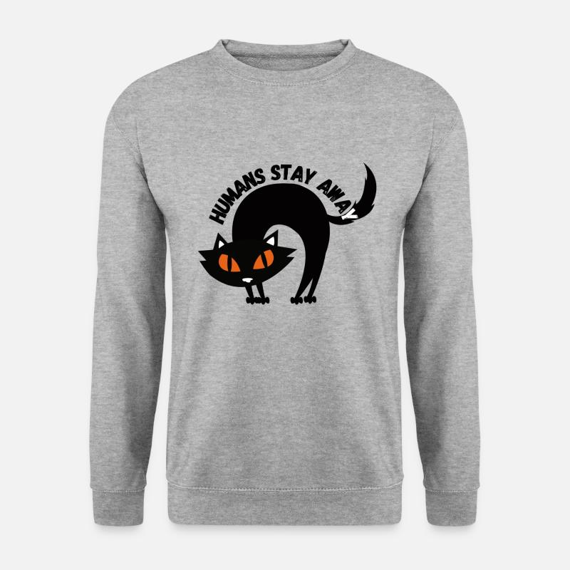Humans stay away 2 - Unisex Pullover - Weißgrau meliert