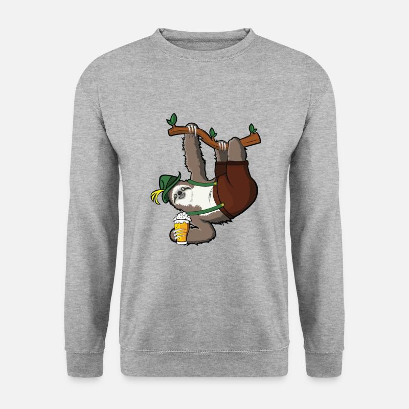 Bavarian sloth with Bavarian hat - Unisex Sweatshirt - salt & pepper