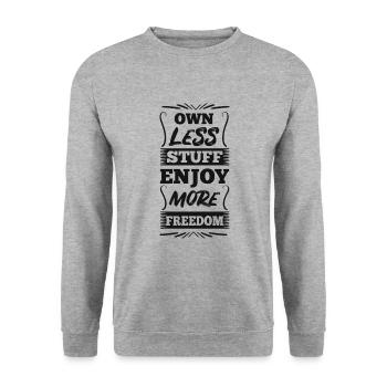 Minimalisme - Liberté - Sweat-shirt Unisexe - gris chiné - Devant - Alina (178cm) & Michal (187cm)