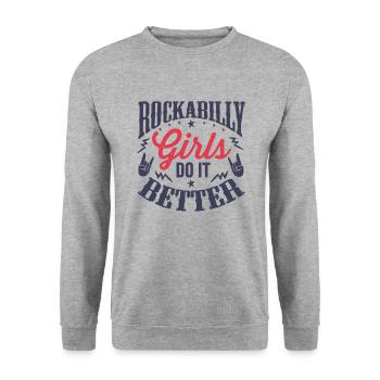 Rockabilly Girl - Sweat-shirt Unisexe - gris chiné - Devant - Alina (178cm) & Michal (187cm)