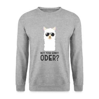 Alpaca - not your serious - Unisex Sweatshirt - salt & pepper - Front - Alina (178cm) & Michal (187cm)