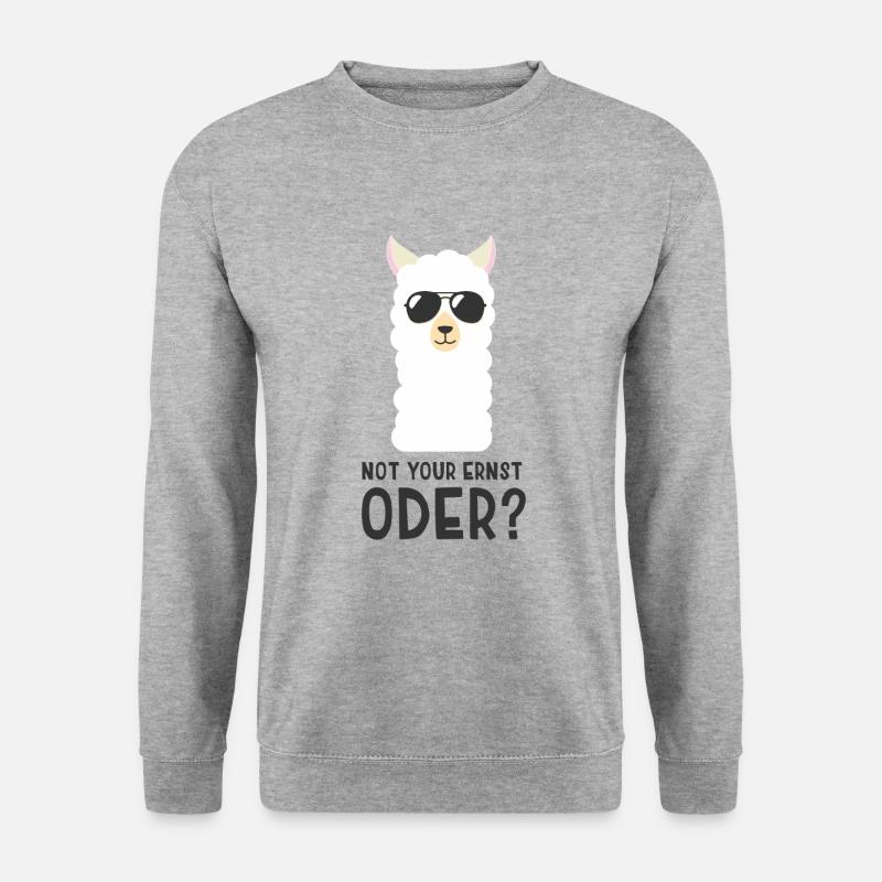 Alpaka - Not your Ernst - Unisex Pullover - Weißgrau meliert
