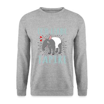 Tapir - Unisex Pullover - Weißgrau meliert - Vorne - Alina (178cm) & Michal (187cm)