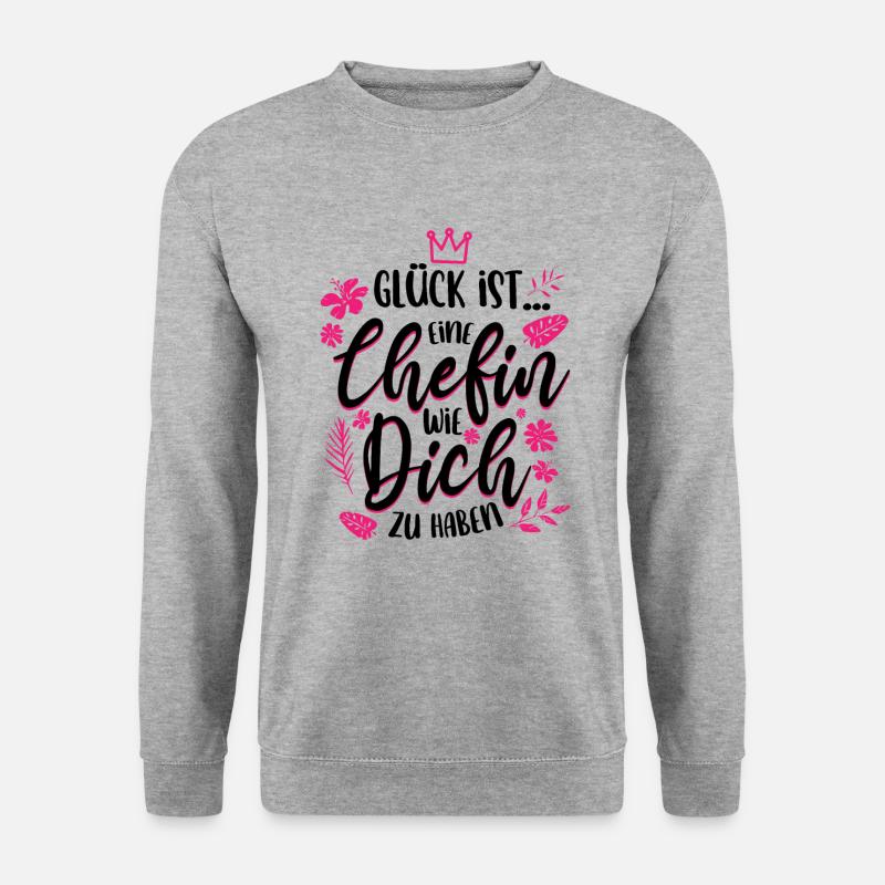Chefin Geschenkidee - Unisex Pullover - Weißgrau meliert