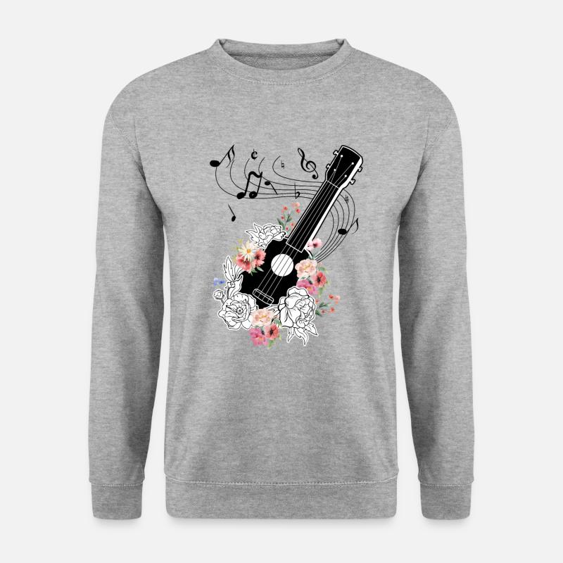 Ukulele with Flowers Gift - Unisex Sweatshirt - salt & pepper