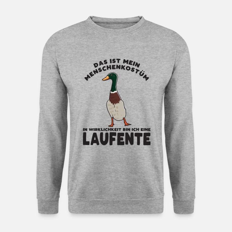 Laufente Laufenten lustig Geschenk - Unisex Pullover - Weißgrau meliert