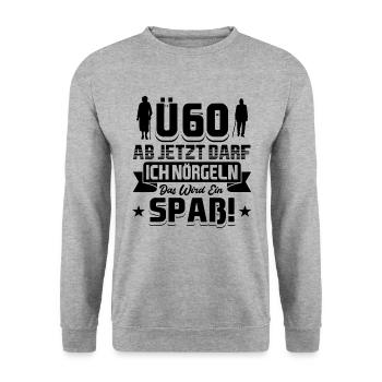 60 Geburtstag Mann - Unisex Pullover - Weißgrau meliert - Vorne - Alina (178cm) & Michal (187cm)