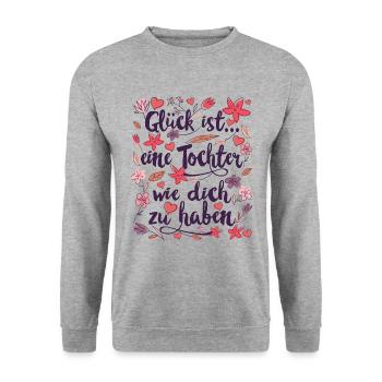 Tochter Geschenk für Töchter Geschenke - Unisex Pullover - Weißgrau meliert - Vorne - Alina (178cm) & Michal (187cm)