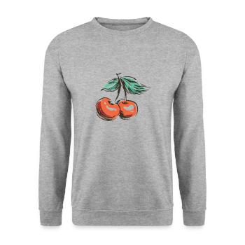 Cherry Cherries Sour Cherries Fruit Fruit Fruit Fruit - Unisex Sweatshirt - salt & pepper - Front - Alina (178cm) & Michal (187cm)