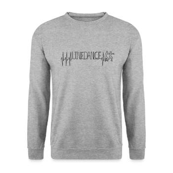 Linedance Line Dance Rythme cardiaque - Sweat-shirt Unisexe - gris chiné - Devant - Alina (178cm) & Michal (187cm)