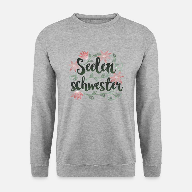 Seelenschwester Beste Freundin - Unisex Pullover - Weißgrau meliert