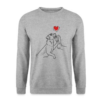Border Terrier chien - Sweat-shirt Unisexe - gris chiné - Devant - Alina (178cm) & Michal (187cm)