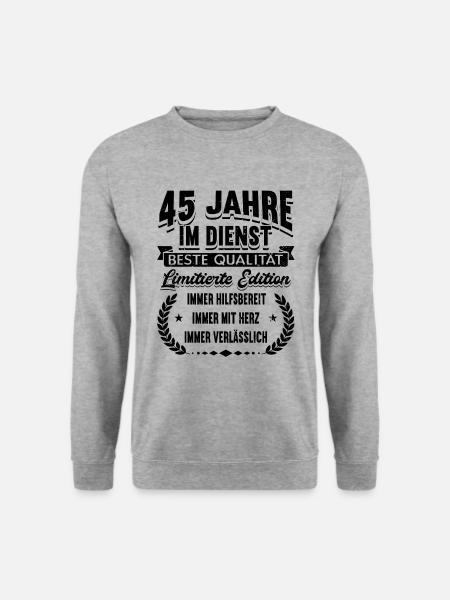 45 Jähriges Dienstjubiläum Firmenjubiläum - Unisex Pullover - Weißgrau meliert