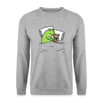 Frog Cuddly Toy Officiel Chemise de couchage Crapaud - Sweat-shirt Unisexe - gris chiné - Devant - Alina (178cm) & Michal (187cm)