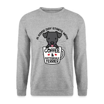 Patterdale Terrier Dog Fur Terrier Coffee - Unisex Sweatshirt - salt & pepper - Front - Alina (178cm) & Michal (187cm)