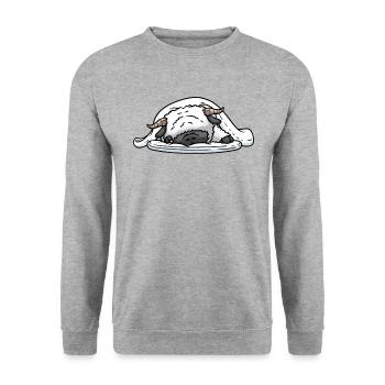 Valais Mouton à nez noir Pyjama - Sweat-shirt Unisexe - gris chiné - Devant - Alina (178cm) & Michal (187cm)