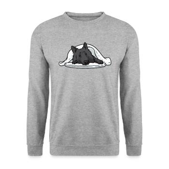 Groenendael Chemise de couchage Berger Belge - Sweat-shirt Unisexe - gris chiné - Devant - Alina (178cm) & Michal (187cm)