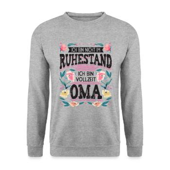 Oma Großmutter Oma Rente Pensionierung - Unisex Pullover - Weißgrau meliert - Vorne - Alina (178cm) & Michal (187cm)