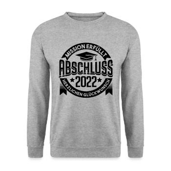 Schulabschluss Abschluss 2022 - Unisex Pullover - Weißgrau meliert - Vorne - Alina (178cm) & Michal (187cm)