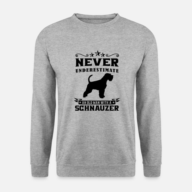 Schnauzer Hund Zwergschnauzer Riesenschnautzer - Unisex Pullover - Weißgrau meliert