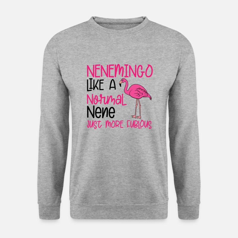 Flamingo Pink Flamingo Flamingo Geschenk - Unisex Pullover - Weißgrau meliert