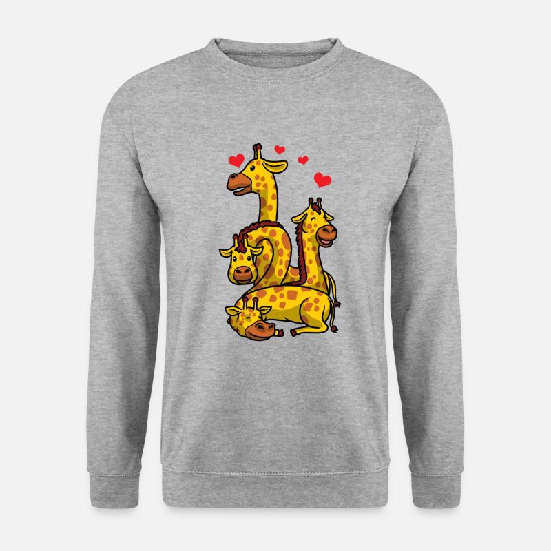 Giraffe Giraffen - Unisex Pullover - Weißgrau meliert