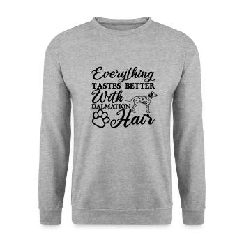 Dalmatian Dog GiftFor Dalmatian Owners - Unisex Sweatshirt - salt & pepper - Front - Alina (178cm) & Michal (187cm)