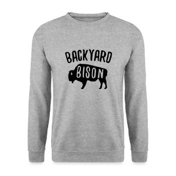 Bison Buffalo Water Buffalo National Park - Unisex Sweatshirt - salt & pepper - Front - Alina (178cm) & Michal (187cm)