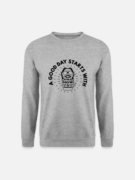 Spitz Pomeranian Zwergspitz Hund - Unisex Pullover - Weißgrau meliert