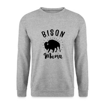 Bison Buffalo Water Buffalo National Park - Unisex Sweatshirt - salt & pepper - Front - Alina (178cm) & Michal (187cm)
