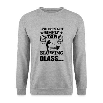 Souffleur de verre Souffleurs de verre Verre soufflant du verre - Sweat-shirt Unisexe - gris chiné - Devant - Alina (178cm) & Michal (187cm)