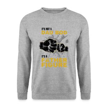 Papa Bod Fier Papa Disant avec Fist Bump - Sweat-shirt Unisexe - gris chiné - Devant - Alina (178cm) & Michal (187cm)