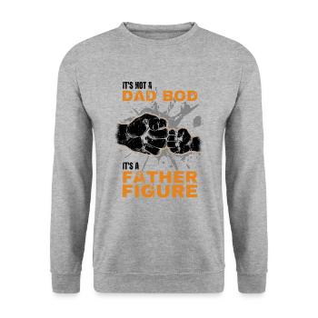 Papa Bod Fier Papa Disant avec Fist Bump - Sweat-shirt Unisexe - gris chiné - Devant - Alina (178cm) & Michal (187cm)
