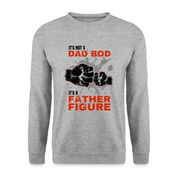 Papa Bod Fier Papa Disant avec Fist Bump - Sweat-shirt Unisexe - gris chiné - Devant - Alina (178cm) & Michal (187cm)