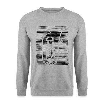 Tuba Player Tuba Brass Music Tuba - Unisex Sweatshirt - salt & pepper - Front - Alina (178cm) & Michal (187cm)