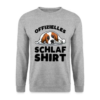Chemise de couchage officielle St. Bernard - Sweat-shirt Unisexe - gris chiné - Devant - Alina (178cm) & Michal (187cm)