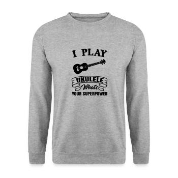 Ukulele Hawaii Uke Guitar Music Hawaiian Gift - Unisex Sweatshirt - salt & pepper - Front - Alina (178cm) & Michal (187cm)