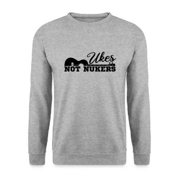 Ukulele Hawaii Uke Guitar Music Hawaiian Gift - Unisex Sweatshirt - salt & pepper - Front - Alina (178cm) & Michal (187cm)