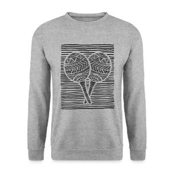 Maracas Percussion Percussionist Musician - Unisex Sweatshirt - salt & pepper - Front - Alina (178cm) & Michal (187cm)