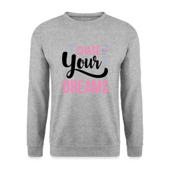 Chase your dreams Unicorn - Unisex Sweatshirt - salt & pepper - Front - Alina (178cm) & Michal (187cm)