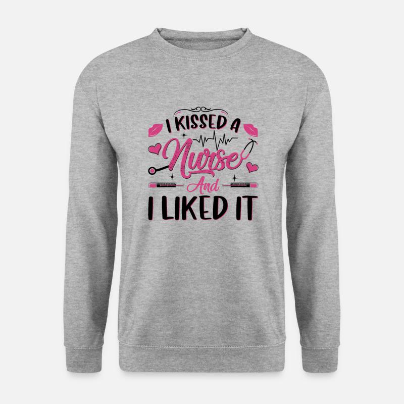 Ich habe eine Krankenschwester geküsst - Unisex Pullover - Weißgrau meliert