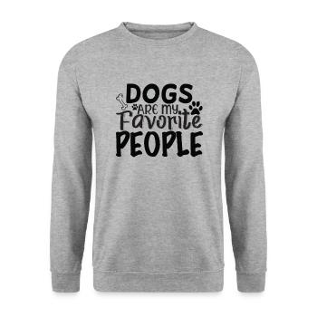 Les chiens sont mes personnes préférées - Sweat-shirt Unisexe - gris chiné - Devant - Alina (178cm) & Michal (187cm)