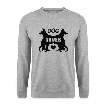 Dog lover - Unisex Pullover - Weißgrau meliert - Vorne - Alina (178cm) & Michal (187cm)
