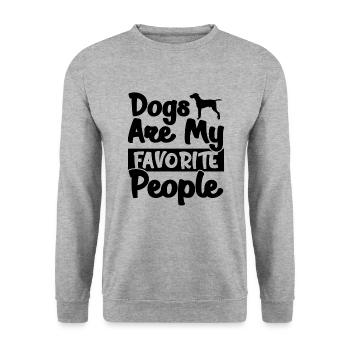 Les chiens sont mes gens préférés - Sweat-shirt Unisexe - gris chiné - Devant - Alina (178cm) & Michal (187cm)