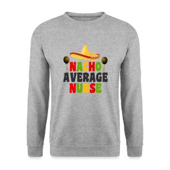 Nacho Average Krankenschwester - Unisex Pullover - Weißgrau meliert - Vorne - Alina (178cm) & Michal (187cm)