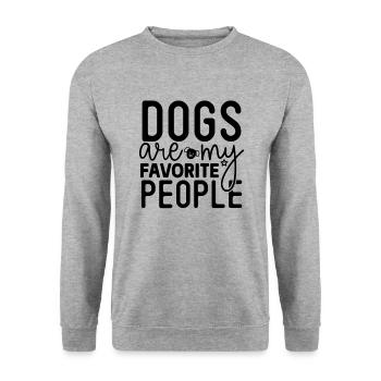 Les chiens sont mes personnes préférées - Sweat-shirt Unisexe - gris chiné - Devant - Alina (178cm) & Michal (187cm)