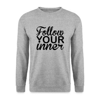 Follow your heart Unicorn - Unisex Sweatshirt - salt & pepper - Front - Alina (178cm) & Michal (187cm)