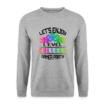 Niveau COLLEGE garder son calme et jouer sur - Sweat-shirt Unisexe - gris chiné - Devant - Alina (178cm) & Michal (187cm)