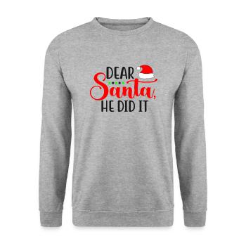 Dear Santa Claus he was it Norwegian pattern - Unisex Sweatshirt - salt & pepper - Front - Alina (178cm) & Michal (187cm)